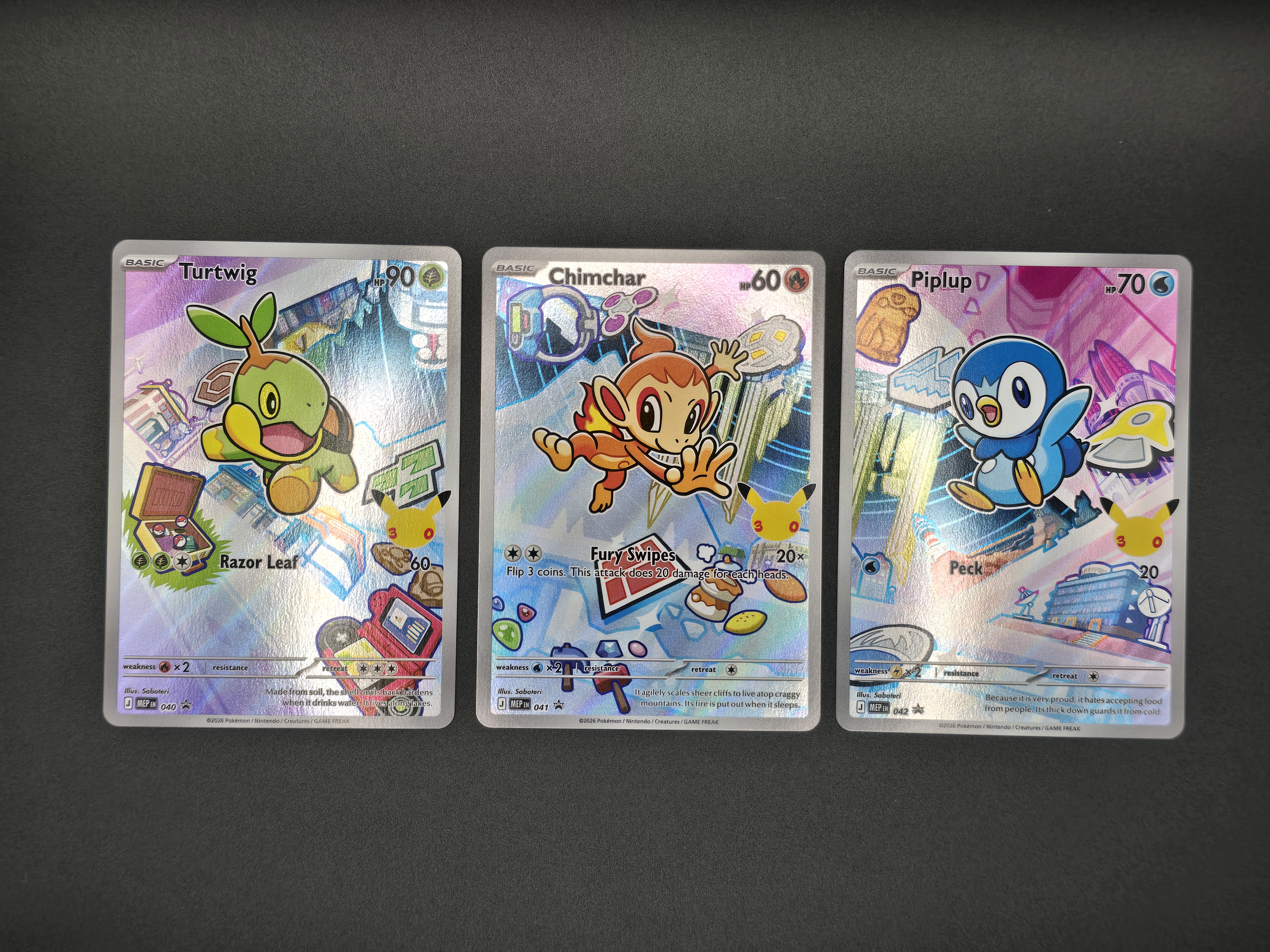 Sinnoh Starters Trio (Turtwig / Chimchar / Piplup)