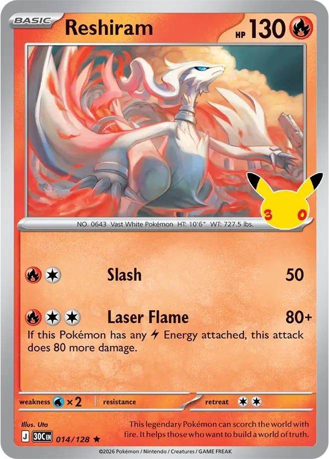 Reshiram — karta Pokémon — stan Near Mint