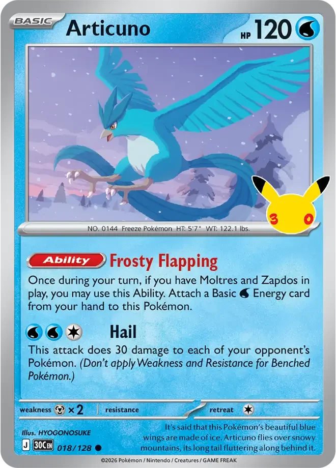 Articuno — karta Pokémon — stan Near Mint