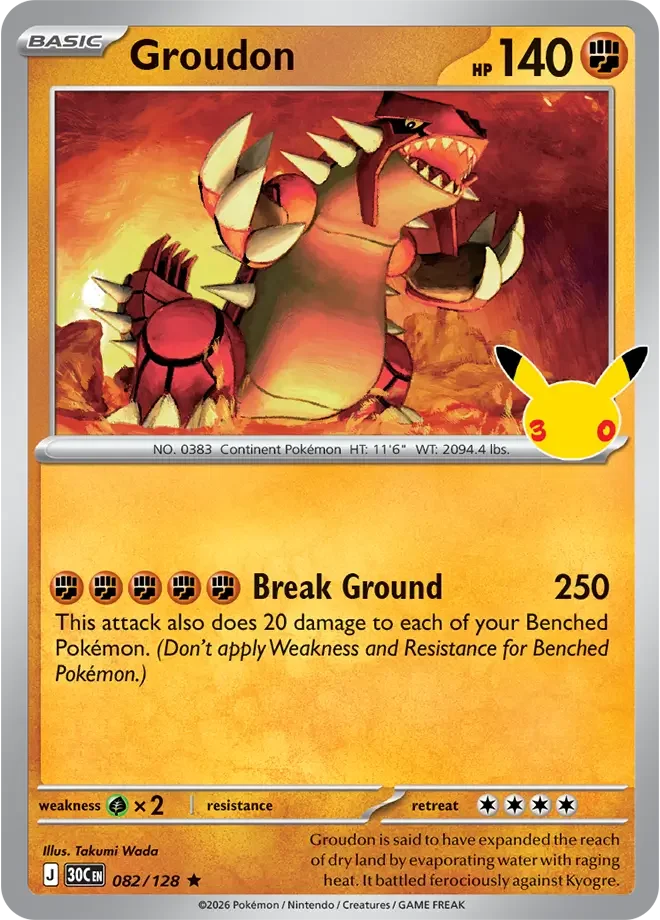 Groudon — karta Pokémon — stan Near Mint