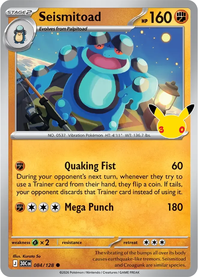 Seismitoad — karta Pokémon — stan Near Mint