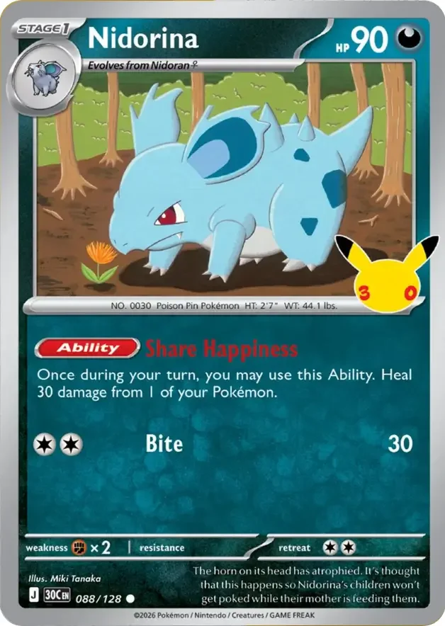 Nidorina — karta Pokémon — stan Near Mint