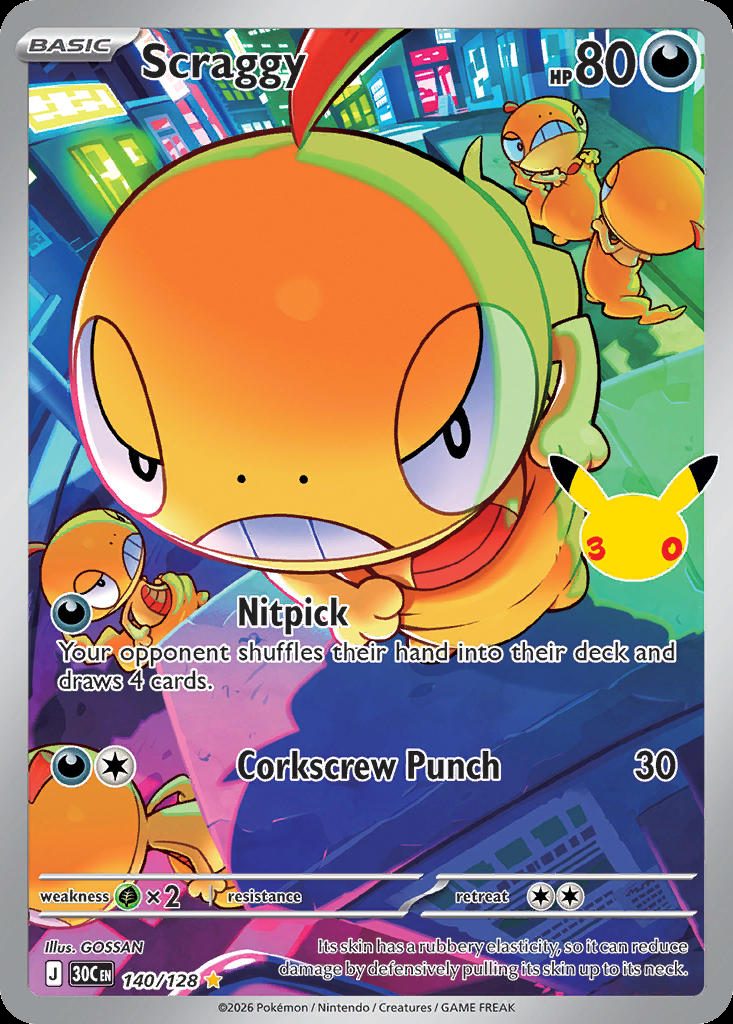 Scraggy — karta Pokémon — stan Near Mint